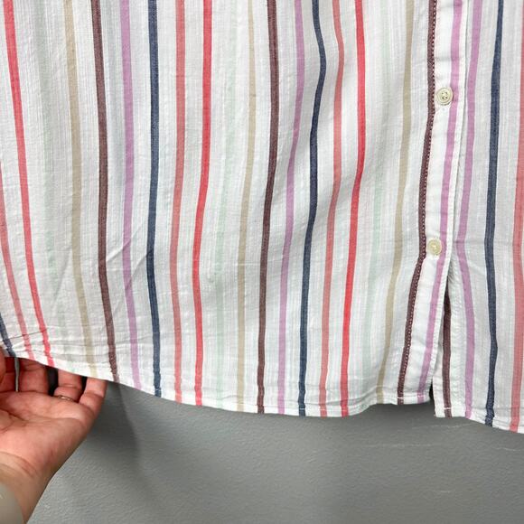GAP Drapey Relaxed Shirt Size XL Striped Coastal Beach‎ Rainbow Summercore Retro - Picture 4 of 11